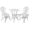 Vidaxl 3 Piece Bistro Set Cast Aluminium White, 42165