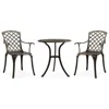 Vidaxl 3 Piece Bistro Set Cast Aluminum Bronze 5591