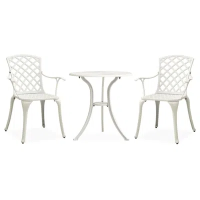 Vidaxl 3 Piece Bistro Set Cast Aluminum White 5593