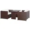 Vidaxl 3 Piece Bistro Set Poly With Cushions Rattan Brown, 43914