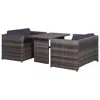 Vidaxl 3 Piece Bistro Set Poly With Cushions Rattan Gray, 43915