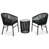 Vidaxl 3 Piece Bistro Set With Cushions Pvc Rattan Black, 48138