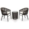 Vidaxl 3 Piece Bistro Set With Cushions Pvc Rattan Brown, 48139