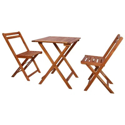Vidaxl 3 Piece Folding Bistro Set Solid Acacia Wood, 44015 In Brown