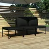 Vidaxl 3 Piece Garden Lounge Set With Cushions Black Pvc, 48593