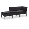 Vidaxl 3 Piece Garden Lounge Set With Cushions Poly Rattan Black, 48961