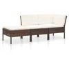 Vidaxl 3 Piece Garden Lounge Set With Cushions Poly Rattan Brown, 48959