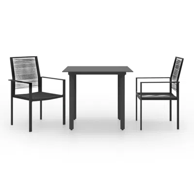 Vidaxl 3 Piece Patio Dining Set In Gray