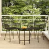 Vidaxl 3 Piece Patio Dining Set Black Poly Rattan