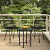 Vidaxl 3 Piece Patio Dining Set Black Poly Rattan