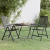 Vidaxl 3 Piece Patio Dining Set Expanded Metal Mesh Anthracite