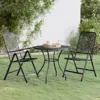 Vidaxl 3 Piece Patio Dining Set Expanded Metal Mesh Anthracite