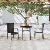 Vidaxl 3 Piece Patio Dining Set Poly Rattan Black