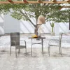 Vidaxl 3 Piece Patio Dining Set Poly Rattan Gray