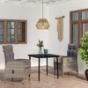 Vidaxl 3 Piece Patio Dining Set With Cushions Gray And Black