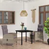 Vidaxl 3 Piece Patio Dining Set With Cushions Gray And Black