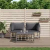 Vidaxl 3 Piece Patio Lounge Set With Cushions Anthracite Poly Rattan