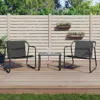 Vidaxl 3 Piece Patio Lounge Set With Cushions Anthracite Steel