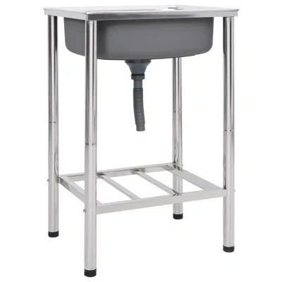 Vidaxl 30.3'' Stainless Steel Free Standing Outdoor Sink In Silver