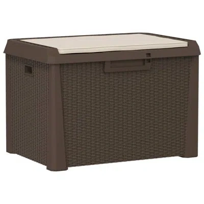 Vidaxl 33 Gallons Polypropylene Deck Box In Brown