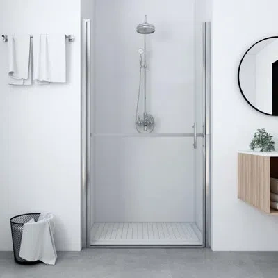 Vidaxl 39.4'' - W X 70.1'' H Single Sliding Door Framed Shower Door With In Stainless Steel