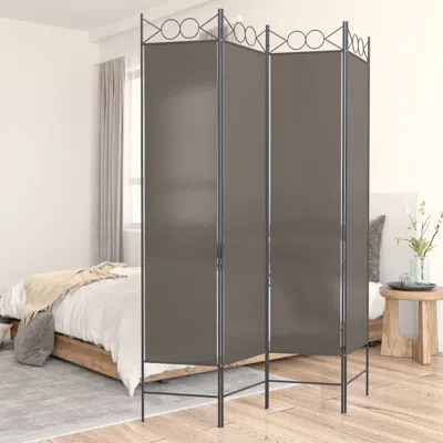 Vidaxl 4-panel Room Divider Anthracite 63"x78.7" Fabric In Gray