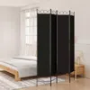 Vidaxl 4-panel Room Divider Black 63"x86.6" Fabric