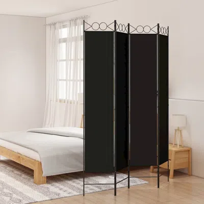 Vidaxl 4-panel Room Divider Black 63"x86.6" Fabric