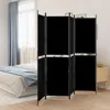 Vidaxl 4-panel Room Divider Black 78.7"x70.9" Fabric