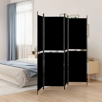 Vidaxl 4-panel Room Divider Black 78.7"x78.7" Fabric