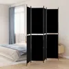 Vidaxl 4-panel Room Divider Black 78.7"x86.6" Fabric