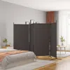Vidaxl 4-panel Room Divider Brown 136.2"x70.9" Fabric