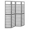 Vidaxl 4-panel Room Divider/trellis Solid Fir Wood Gray 63.4"x70.9"