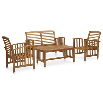 Vidaxl 4 Piece Garden Lounge Set Solid Acacia Wood, 3057971 In Brown