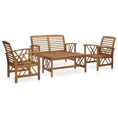 Vidaxl 4 Piece Garden Lounge Set Solid Acacia Wood, 3057983 In Brown