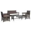 Vidaxl 4 Piece Garden Lounge Set With Cushion Poly Rattan Brown, 46435