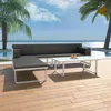 Vidaxl 4 Piece Garden Lounge Set With Cushions Aluminium Black, 42815