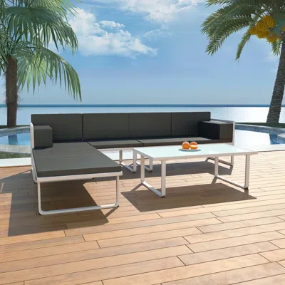 Vidaxl 4 Piece Garden Lounge Set With Cushions Aluminium Black, 42815