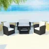Vidaxl 4 Piece Garden Lounge Set With Cushions Poly Rattan Black, 42642