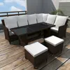 Vidaxl 4 Piece Garden Lounge Set With Cushions Poly Rattan Brown, 43095
