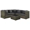 Vidaxl 4 Piece Garden Lounge Set With Cushions Poly Rattan Gray, 313131