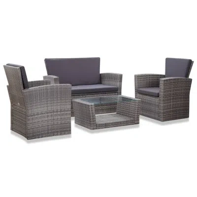 Vidaxl 4 Piece Lounge Chair With Cushions In Gray
