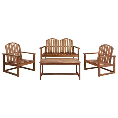Vidaxl 4 Piece Outdoor Lounge Set Solid Acacia Wood, 44035 In Neutral