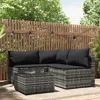 Vidaxl 4 Piece Patio Lounge Set With Cushions Gray Poly Rattan