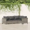 Vidaxl 4 Piece Patio Lounge Set With Cushions Gray Poly Rattan