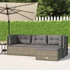 Vidaxl 4 Piece Patio Lounge Set With Cushions Gray Poly Rattan
