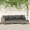 Vidaxl 4 Piece Patio Lounge Set With Cushions Gray Poly Rattan