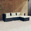 Vidaxl 4 Piece Patio Lounge Set With Cushions Poly Rattan Black