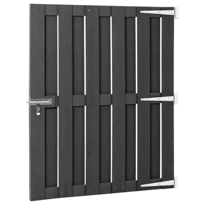 Vidaxl 44.1" H X 39.4" W Gray Plastic Gate