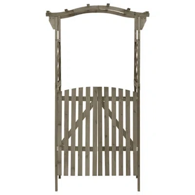 Vidaxl 45.7" W X 45.7" D Solid Wood Arbor In Gray